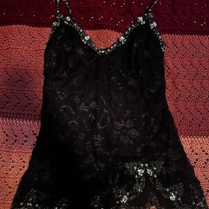 Vintage sequin, lace tank top